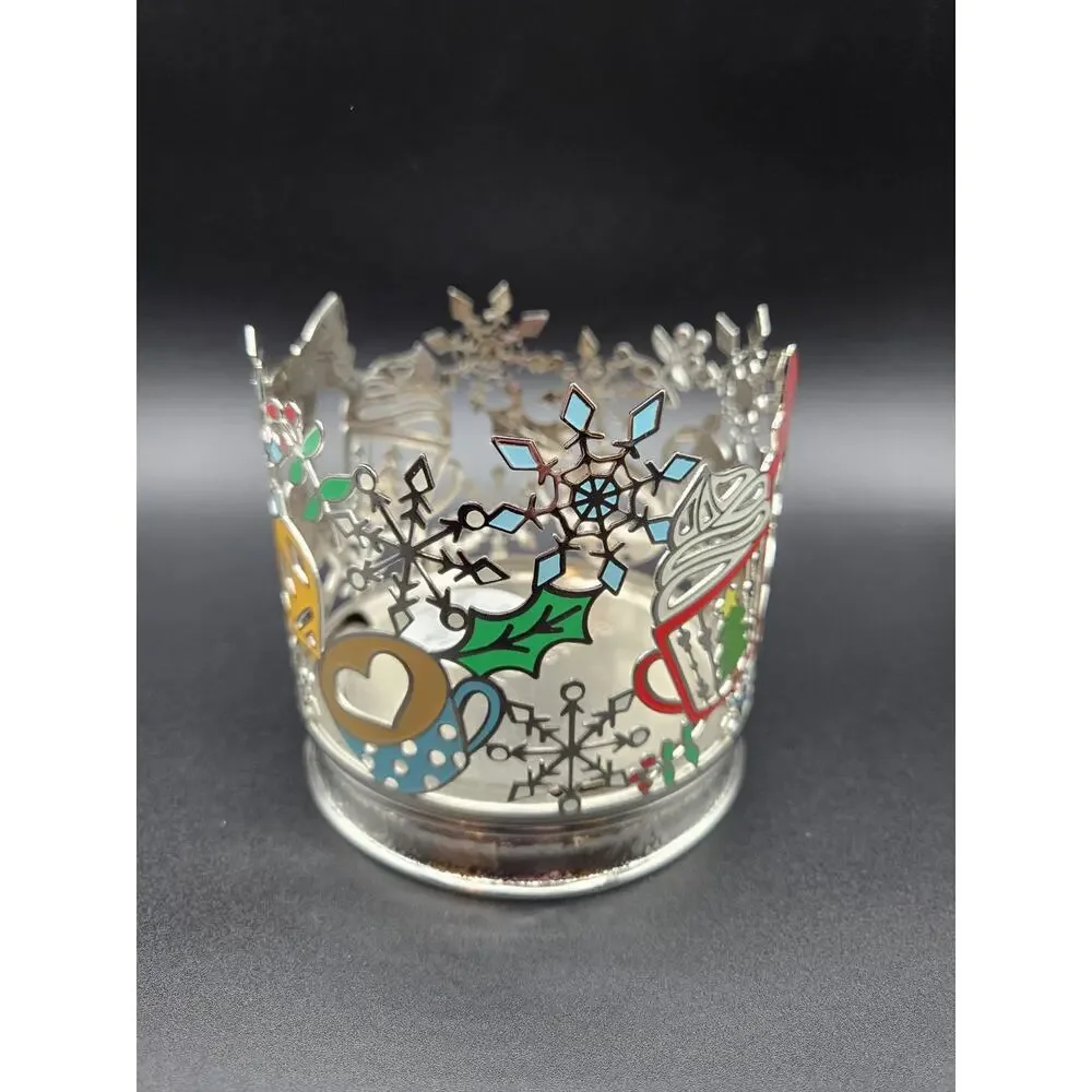 Bath & Body Works Christmas Sweet Shop 3 Wick Candle Holder Ornaments Snowflakes - Picture 2 of 5